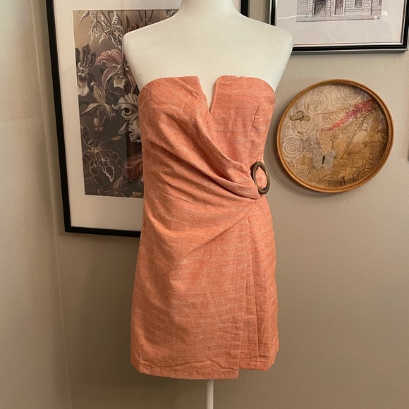Revolve Line & Dot Zoe Strapless Dress in Orange - Picture 5 of 15